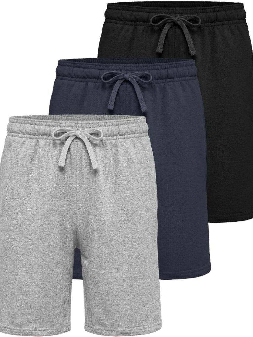3 Pack Boys' Fleece Athletic Shorts - Gym, Pajama, Sleepwear with Pockets